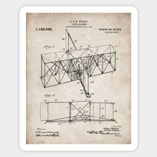 Wright Brothers Machine Patent - Airplane Art - Antique Sticker